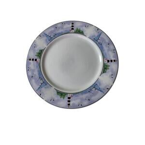 Set of 3 -THOMSON POTTERY Lighthouse Discontinued Blue 10.25" Dinner Plates